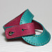 Bi-color Leather Bracelet In Turquoise And Deep..